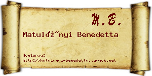 Matulányi Benedetta névjegykártya